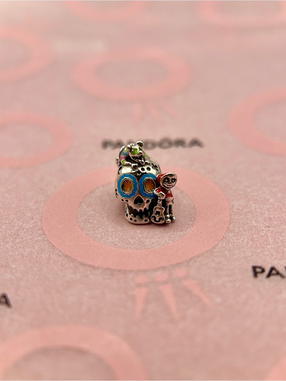 Pandora Disney Coco Miguel Dante Skull Sterling Silver Charm 792284C01
